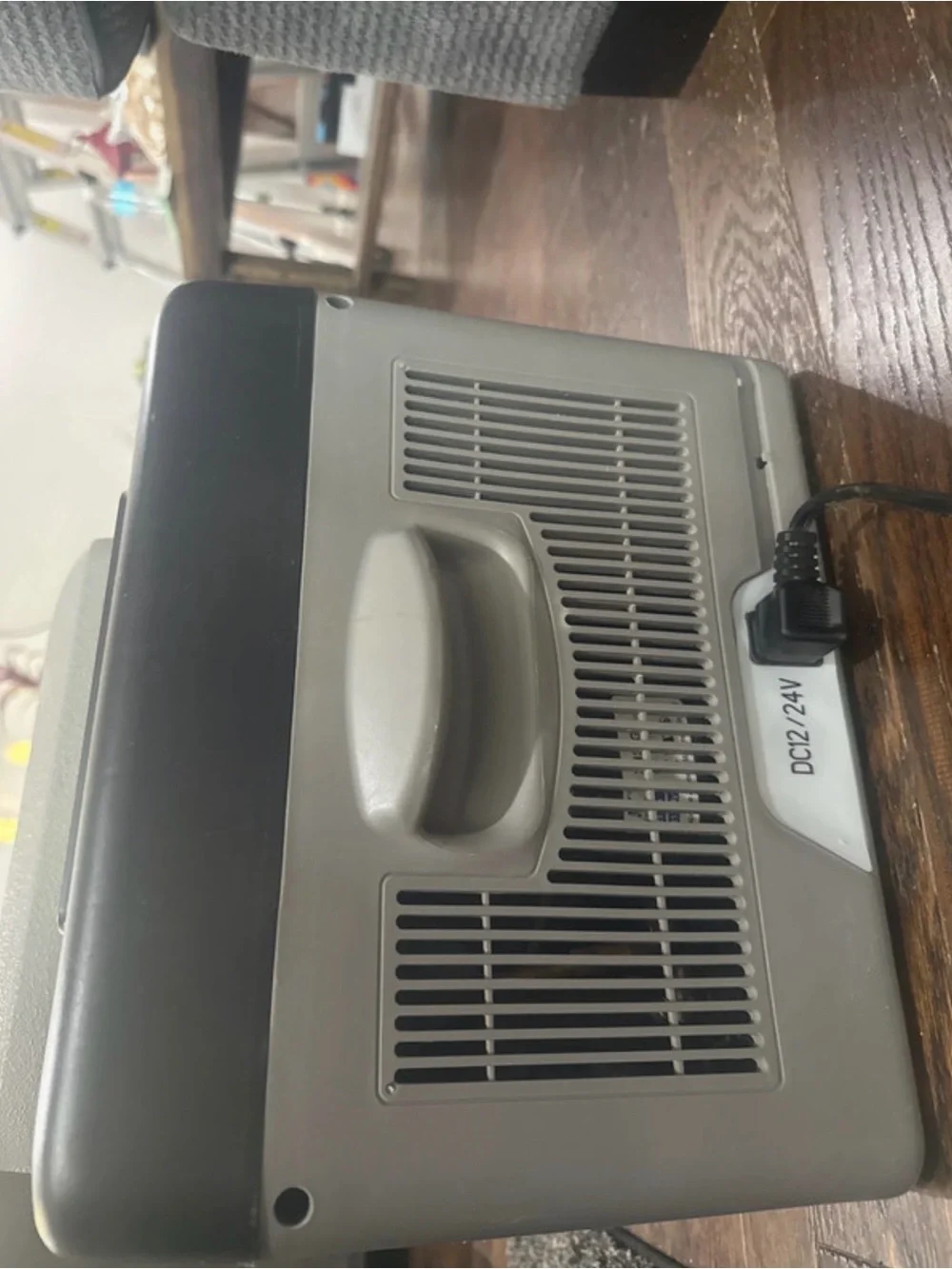 Silver and Black Laptop Cooling Stand with LED Controls